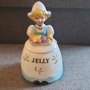 Rare Arnart Creations Dutch Kitchen ceramic jelly Jar 1950s made in Japan